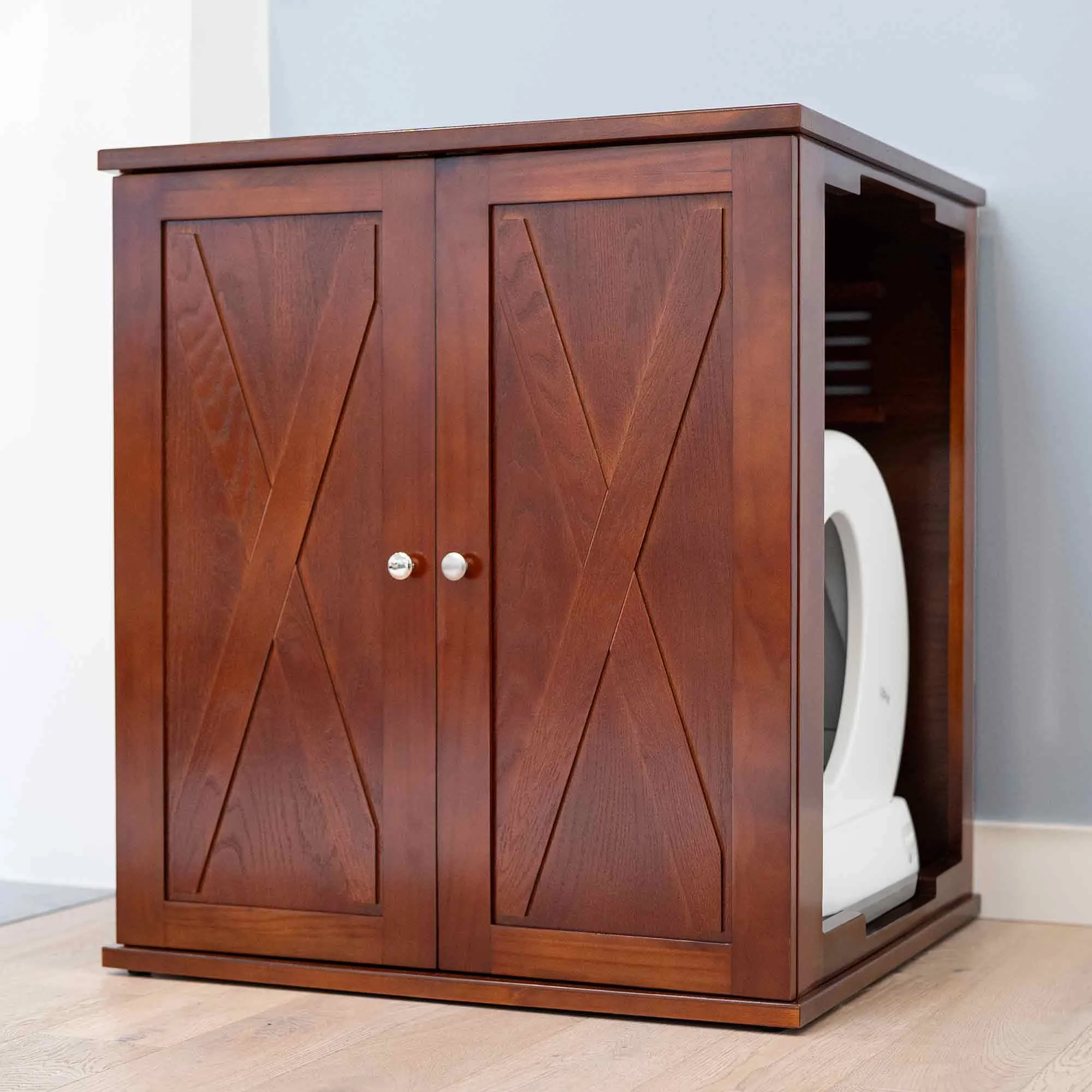 Refined Self Cleaning Litter Box - Mahogany Farmhouse