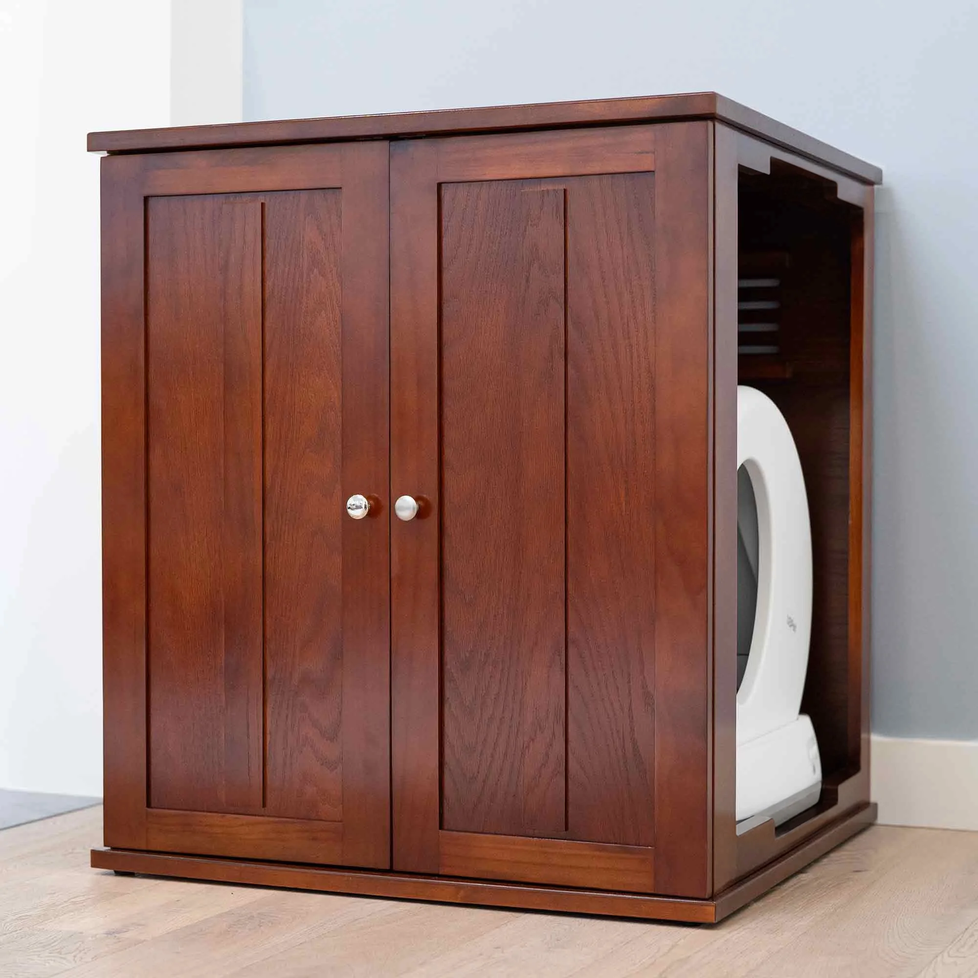 Refined Self Cleaning Litter Box - Mahogany Shaker