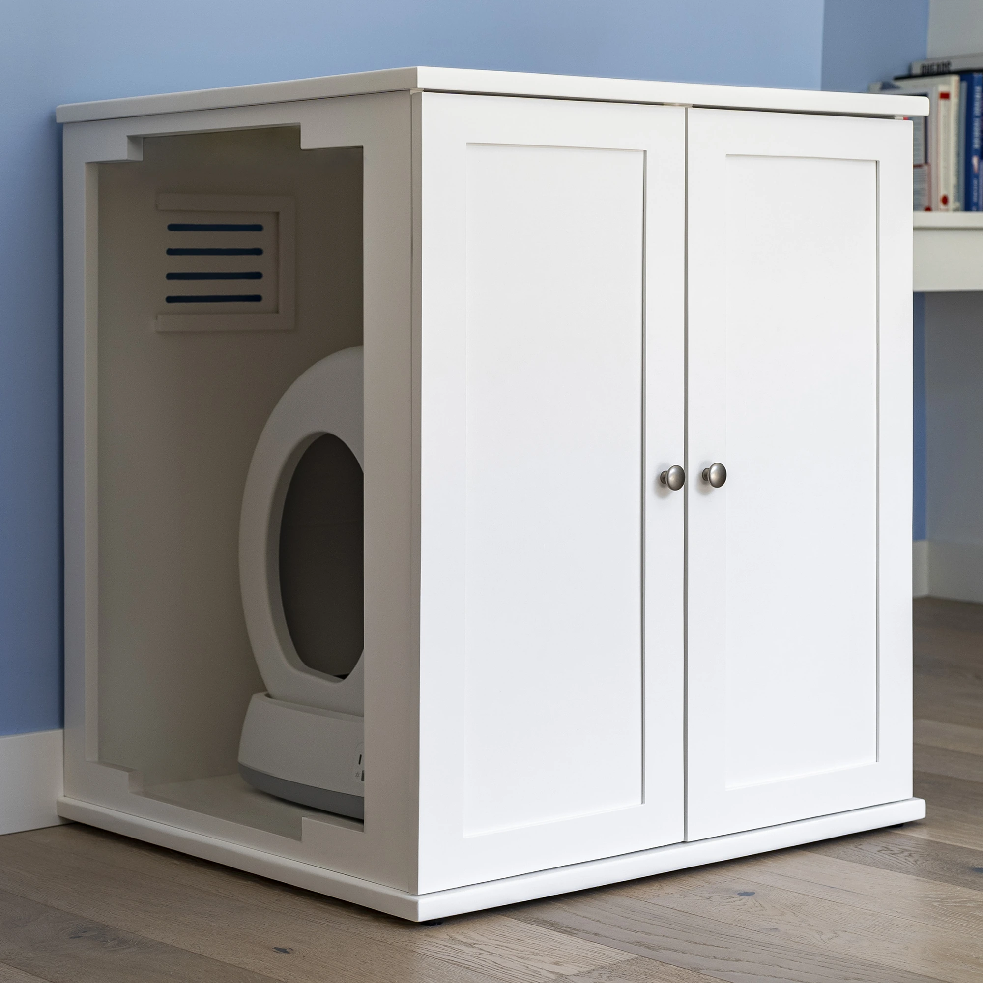 Refined Self Cleaning Litter Box - White Modern