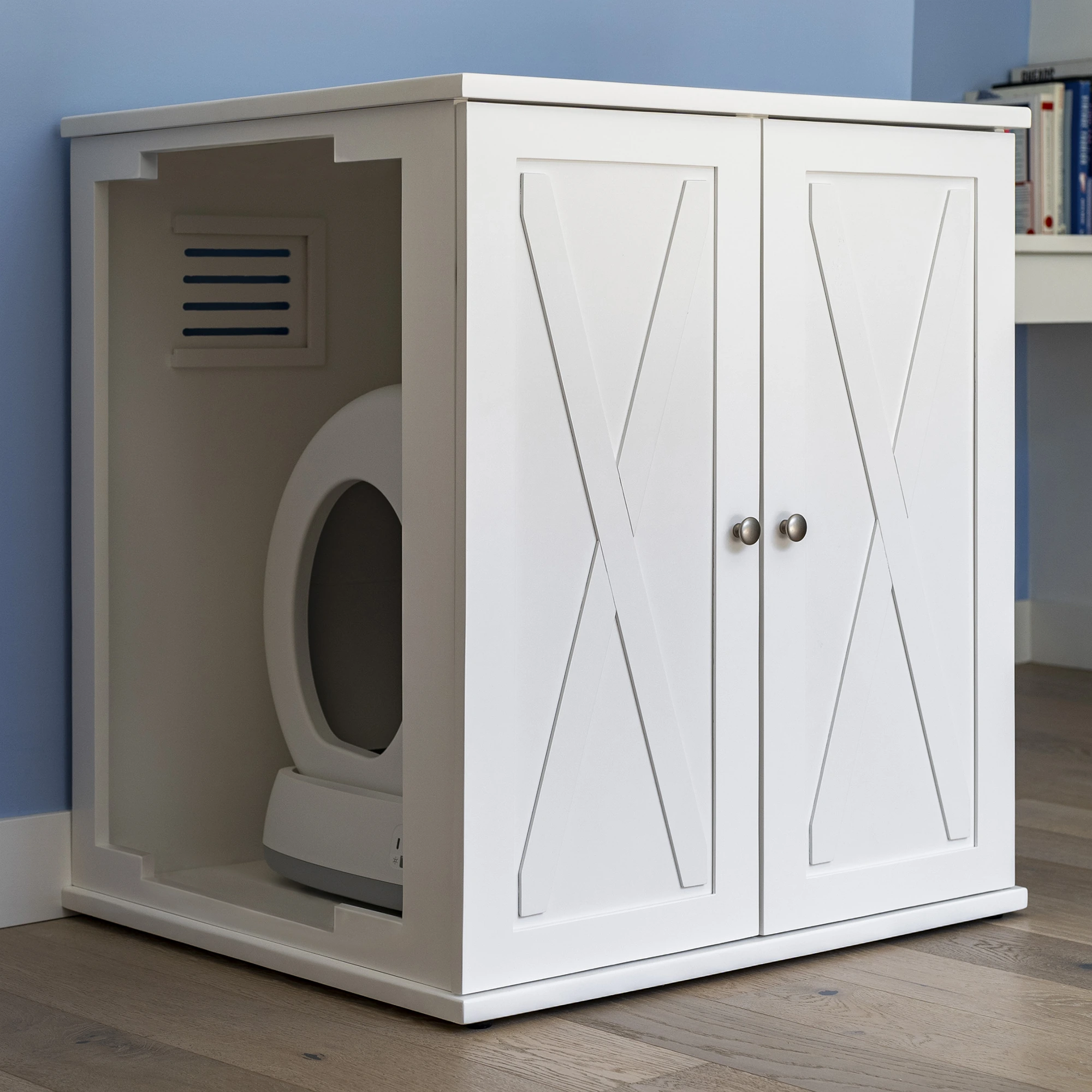 Refined Self Cleaning Litter Box - White Farmhouse